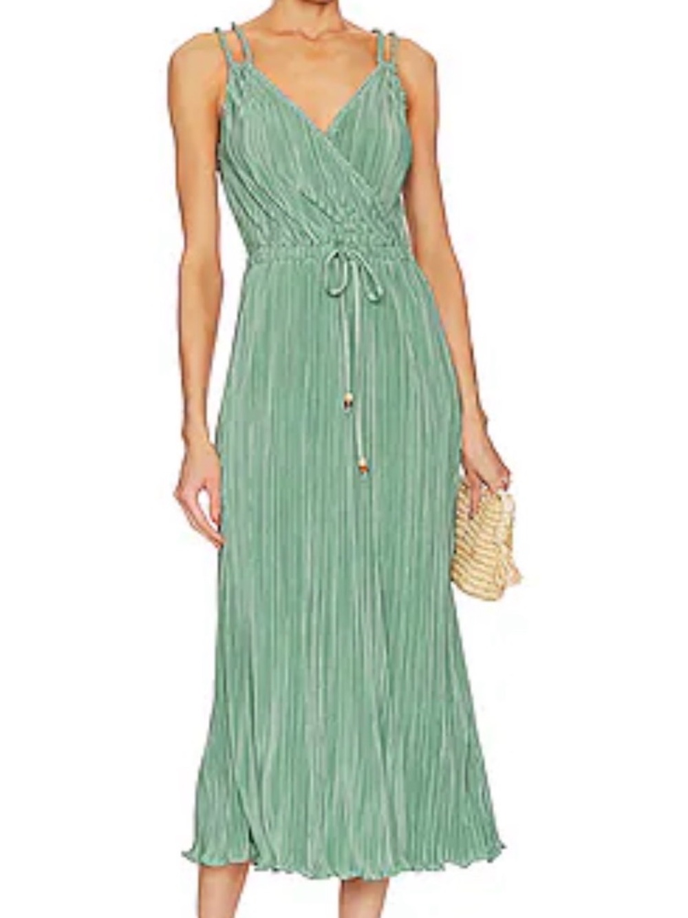 heartloom Mint Green Pleated Midi Dress